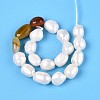 Natural Carnelian Nuggets & Natural Cultured Freshwater Pearl Beads Strands PEAR-N023-01A-03-3