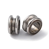 Tarnish Resistant 304 Stainless Steel Grooved Beads STAS-I117-16D-P-2