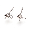 Non-Tarnish 304 Stainless Steel Post Stud Earring Settings STAS-L238-026F-P-1