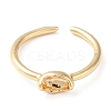 Zinc Alloy and 14K Gold Open Cuff Ring RJEW-Q169-01G-02-2