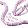 Flat Round Handmade Polymer Clay Beads CLAY-R067-10mm-26-2