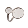 Non-Tarnish 304 Stainless Steel Open Cuff Ring Findings STAS-E124-05J-P-1