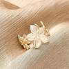 Brass Adjustable Open Cuff Rings for Women RJEW-R021-01G-2