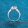 Rhodium Plated 925 Sterling Silver Micro Pave 5x7mm Cubic Zirconia Finger Rings for Women WG8E258-26-5