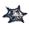 Halloween Theme Spider Web Glass Seed Beads Pendants PALLOY-MZ00779-02-3