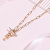 304 Stainless Steel Letter Pendant Necklaces NJEW-LP0001-52T-G-3