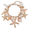 Trendy Shell Charm Bracelets BJEW-PH0002-01-WH-1