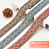   2Rolls 2 Colors Ethnic Style Embroidery Polyester Ribbons OCOR-PH0001-22-3
