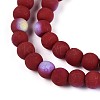 Frosted Opaque Glass Beads Strands GLAA-T032-P4mm-MBB23-3