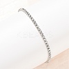 304 Stainless Steel Rhinestone Cup Chain Bracelets for Women BJEW-P376-01P-01-2