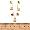 304 Stainless Steel Colorful Cubic Zirconia Flat Round & Shell Shaped Bib Necklaces for Women NJEW-U031-08G-01-3