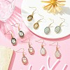 Natural Mixed Gemstone Oval Dangle Earrings EJEW-JE05346-4