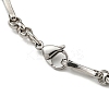 Ion Plating(IP) Two Tone 201 Stainless Steel Oval & Bar Link Chain Bracelet BJEW-B078-25GP-3