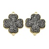 Brass with Druzy Resin Connector Charms KK-C158-05B-G-1