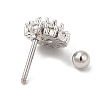 Brass Micro Pave Clear Cubic Zirconia Stud Earrings LS-EJEW-L265-12P-2