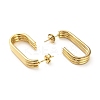 202 Stainless Steel Oval Stud Earrings EJEW-C076-03G-2