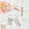 8Pcs 4 Style Crystal Rhinestone Chain Tassel Dangle Cuff Earrings EJEW-HY0001-02-4