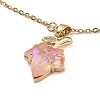 Maple Leaf Light Gold Brass Micro Pave Cubic Zirconia Pendant Necklaces NJEW-E105-14KCG-01-1