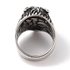 Viking 304 Stainless Steel Wolf Head Wide Finger Rings for Mens RJEW-U005-16A-AS-3