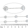 304 Stainless Steel with Glass Cat Eye Link Chains CHS-G038-08P-05-2