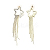 Clear Cubic Zirconia & Crystal Rhinestone Long Dangle Stud Earrings LS-EJEW-C037-06A-LG-2