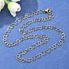 Ion Plating(IP) 304 Stainless Steel Cable Chain Necklaces MAK-G006-01G-3