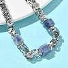 Natural Blue Spot Jasper Link Chain Bracelets for Women BJEW-Z148-06P-05-4