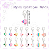 16Pcs 8 Style Ice Cream & Cake Handmade Polymer Clay Imitation Food Pendant Stitch Markers HJEW-NB00031-2