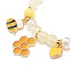 Acrylic Imitation Pearl Stretch Bracelet BJEW-JB08448-01-4