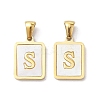Ion Plating(IP) 304 Stainless Steel Pave Shell Pendants X-STAS-G327-01G-S-1