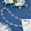 1Pc Alloy with Resin Imitation Turquoise Oval Link Chain Belts AJEW-CY0001-79A-3