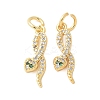 Brass Micro Pave Cubic Zirconia Pendants KK-U056-48G-1