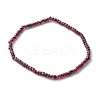 Faceted Rondelle Natural Garnet Beads Stretch Bracelets BJEW-JB06383-01-1