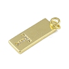 Brass Micro Pave Clear Cubic Zirconia Pendants KK-P266-06G-T-2