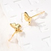 Brass Micro Pave Clear Cubic Zirconia Butterfly Stud Earrings EJEW-C158-16A-G-3