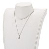 Brass Micro Pave Clear Cubic Zirconia Pendant Necklaces NJEW-JN03341-01-5