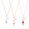 3Pcs 3 Color Zinc Alloy Rose of Life Pendant Necklaces Set for Women NJEW-AN0001-24-1