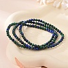 Natural Chrysocolla and Lapis Lazuli(Dyed) Round Bead Stretch Bracelets BJEW-L594-B04-1