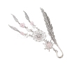 Alloy Sun & Woven Net/Web with Feather Charms Bookmarks AJEW-JK00368-03-4