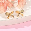 304 Stainless Steel Micro Pave Clear Cubic Zirconia Stud Earrings EJEW-I318-01G-03-3