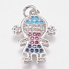 Brass Micro Pave Cubic Zirconia Pendants KK-I614-062P-1