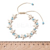 Adjustable Synthetic Turquoise Starfish Beads Braided Bead Bracelets for Women BJEW-JB13583-2