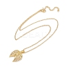 Brass Micro Pave Clear Cubic Zirconia Angel Wings Pendant Necklaces LS-NJEW-Z088-02G-2