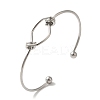 Non-Tarnish 304 Stainless Steel Open Cuff Bangles for Women BJEW-Z071-02P-1