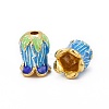 5-Petal Rack Plating Brass Enamel Bead Cap LS-X-KK-P024-13-RS-2
