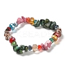 3Pcs Bohemia Style Natural Turquoise & Glass Beaded Stretch Bracelets for Women BJEW-S178-03-4