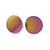 Ion Plating(IP) 304 Stainless Steel Flat Round Stud Earrings for Women EJEW-I285-12MC-1