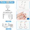 100Pcs Flat Round Shape 304 Stainless Steel Stud Earring Findings STAS-SC0008-60-2