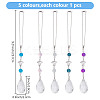 Glass Teardrop Pendant Decoratoins HJEW-AB00620-2