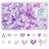 250Pcs 15 Styles Purple Opaque with Transparent Acrylic Beads with Strong Stretchy Beading Elastic Thread OACR-FS0001-61-1